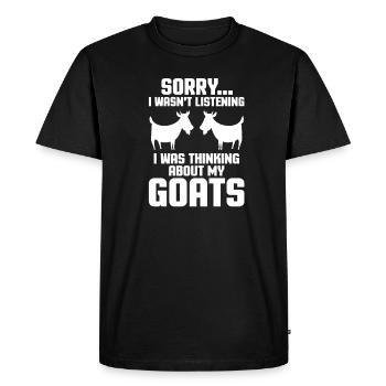 goat - Men's Premium Organic T-Shirt - black - Front - Nico (187cm)