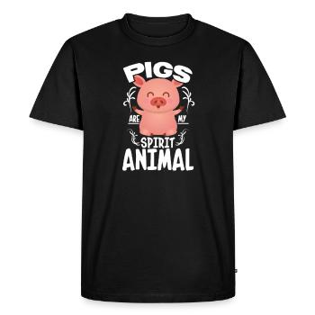 porc - T-shirt Premium bio Homme - noir - Devant - Nico (187cm)