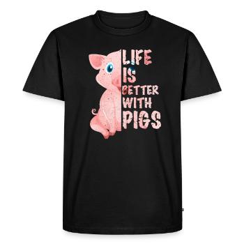 porc - T-shirt Premium bio Homme - noir - Devant - Nico (187cm)