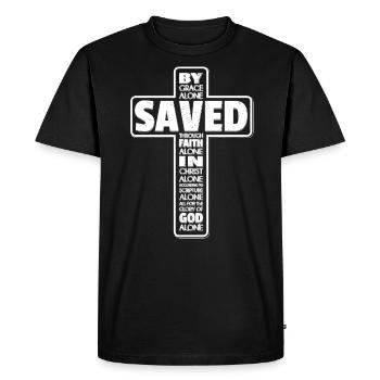 Jésus Christ T-Shirt Cadeau Croix De Foi - T-shirt Premium bio Homme - noir - Devant - Nico (187cm)