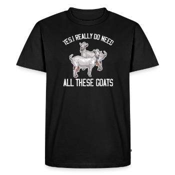 Chèvre chèvre chèvre chèvre cadeau paysan - T-shirt Premium bio Homme - noir - Devant - Nico (187cm)