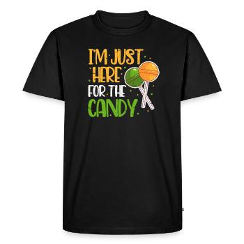Halloween Süssigkeiten Lolli Süsses Saures - Männer Premium Bio T-Shirt - Schwarz - Vorne - Nico (187cm)