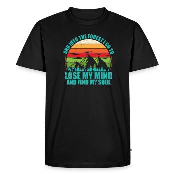 forêt - T-shirt Premium bio Homme - noir - Devant - Nico (187cm)