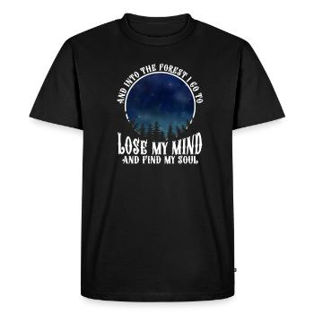 forêt - T-shirt Premium bio Homme - noir - Devant - Nico (187cm)