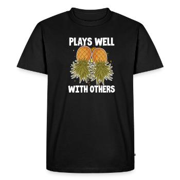 ananas - T-shirt Premium bio Homme - noir - Devant - Nico (187cm)