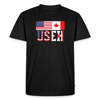 USA Canada - T-shirt Premium bio Homme - noir - Devant - Nico (187cm)