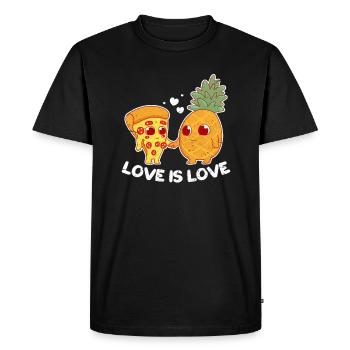 Ananas Pizza Ananas Pizzeria Cadeau - T-shirt Premium bio Homme - noir - Devant - Nico (187cm)