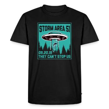 Storm Area 51 - Men's Premium Organic T-Shirt - black - Front - Nico (187cm)