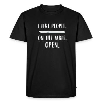 surgeon - Men's Premium Organic T-Shirt - black - Front - Nico (187cm)