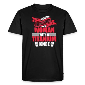 Knee surgery grandma grandmother titanium OP patient - Men's Premium Organic T-Shirt - black - Front - Nico (187cm)
