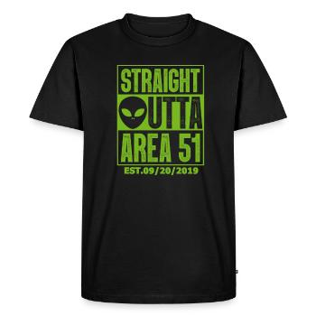 Storm Area 51 - Men's Premium Organic T-Shirt - black - Front - Nico (187cm)