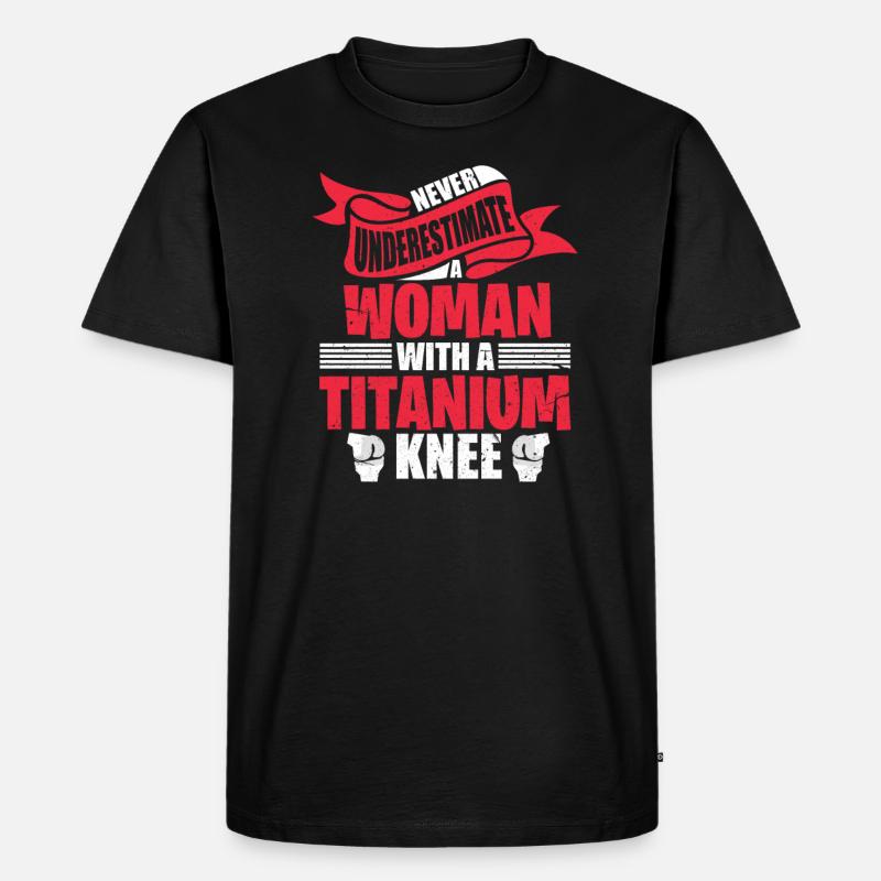 Knie Operation - Männer Premium Bio T-Shirt - Schwarz
