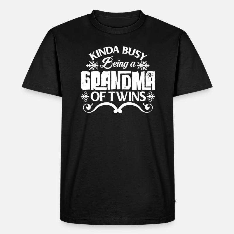Oma Zwillinge - Männer Premium Bio T-Shirt - Schwarz