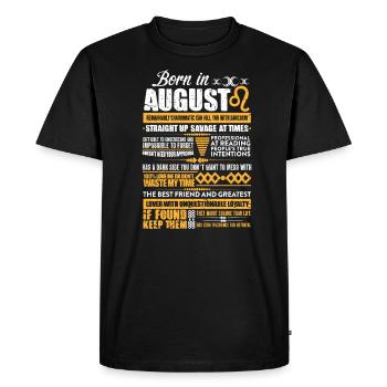 August Zodiac Leo - T-shirt Premium bio Homme - noir - Devant - Nico (187cm)