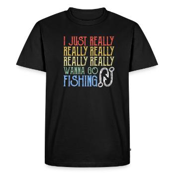 Cadeau de poisson pêcheur pêcheur pêche pêcheur - T-shirt Premium bio Homme - noir - Devant - Nico (187cm)