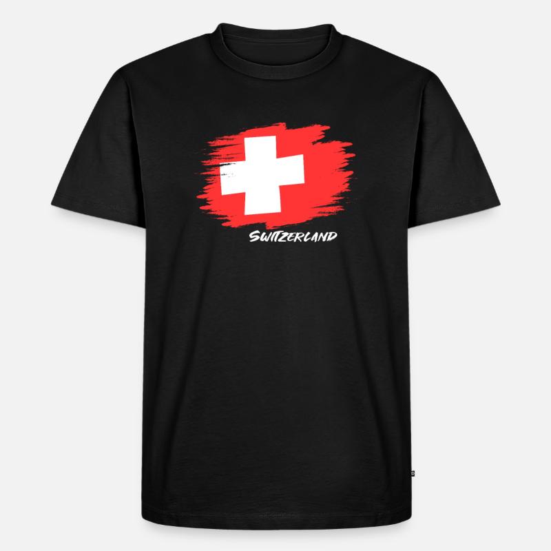Schweiz - Männer Premium Bio T-Shirt - Schwarz