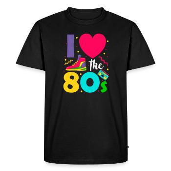 80 - T-shirt Premium bio Homme - noir - Devant - Nico (187cm)