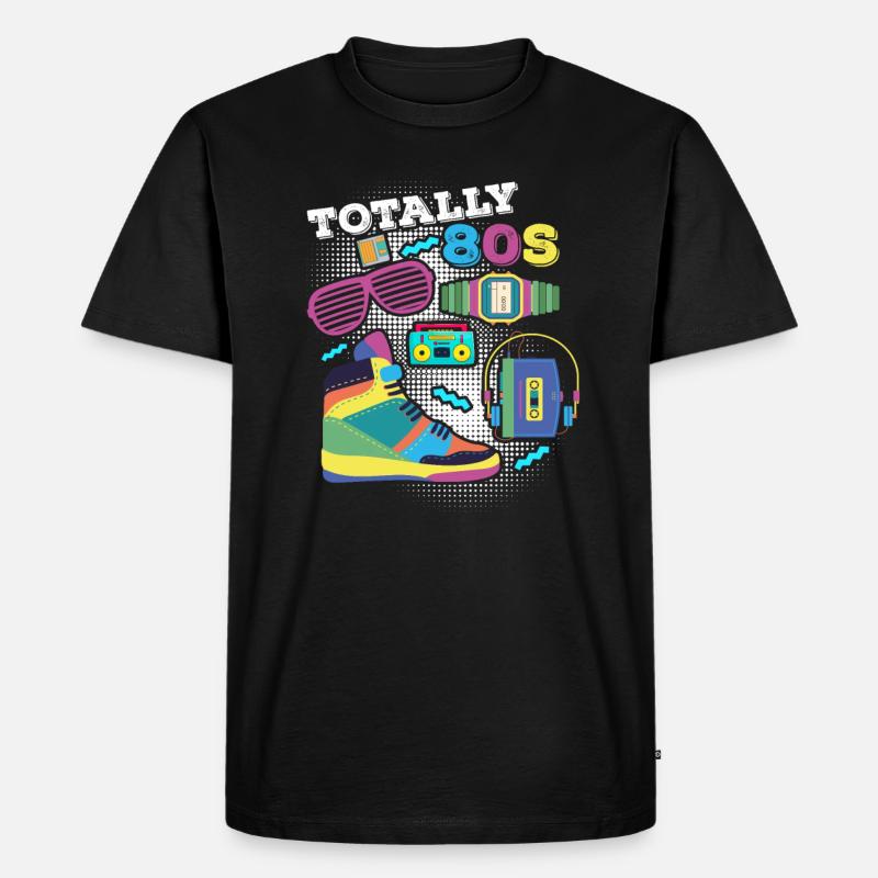 80er - Männer Premium Bio T-Shirt - Schwarz