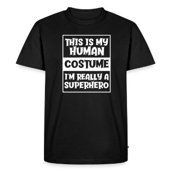 Halloween superhero superhero costume gift - Men's Premium Organic T-Shirt - black - Front - Nico (187cm)