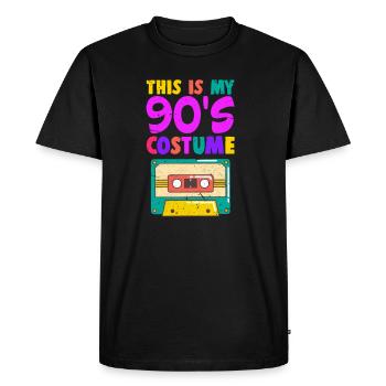 90s 90s cassette party theme party gift - Men's Premium Organic T-Shirt - black - Front - Nico (187cm)
