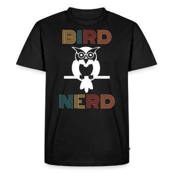 Oiseau nerd cadeau bird watcher oiseaux - T-shirt Premium bio Homme - noir - Devant - Nico (187cm)