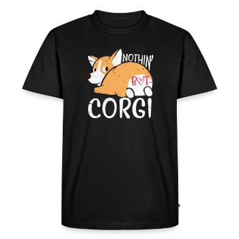 Corgi Hund Welsh Corgi Pembroke Wales Geschenk - Männer Premium Bio T-Shirt - Schwarz - Vorne - Nico (187cm)