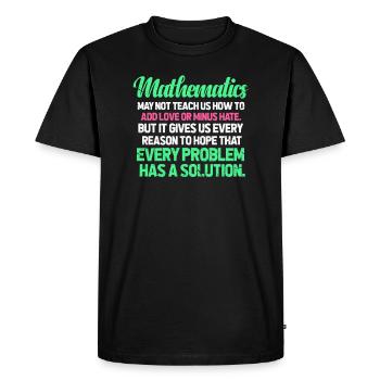 Math Math Teacher Algebra School Pi Gift - Men's Premium Organic T-Shirt - black - Front - Nico (187cm)