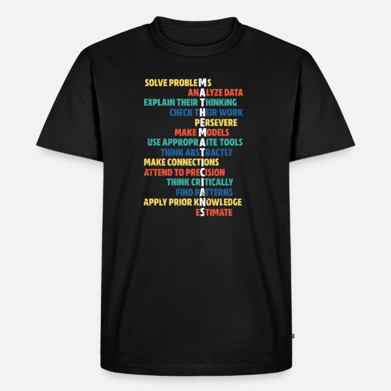 Mathe - Männer Premium Bio T-Shirt - Schwarz