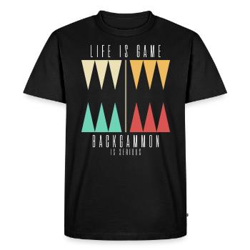 T-shirt de jeu de plateau de joueur de backgammon - T-shirt Premium bio Homme - noir - Devant - Nico (187cm)