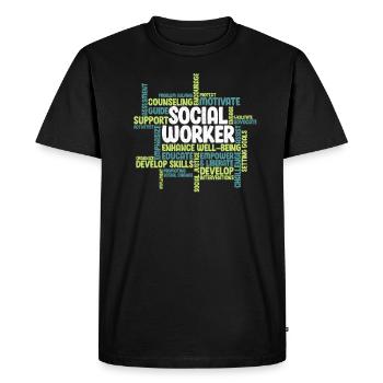 Social Worker Social Worker Social Pedagogue - Men's Premium Organic T-Shirt - black - Front - Nico (187cm)