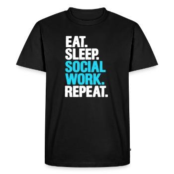 Travailleurs sociaux - T-shirt Premium bio Homme - noir - Devant - Nico (187cm)