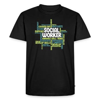 Travailleurs sociaux - T-shirt Premium bio Homme - noir - Devant - Nico (187cm)