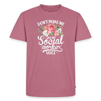 Social worker - Men's Premium Organic T-Shirt - mauve - Front - Nico (187cm)