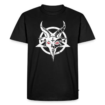 Satanisme Satan Cross Lucifer Devil Gift - T-shirt Premium bio Homme - noir - Devant - Nico (187cm)