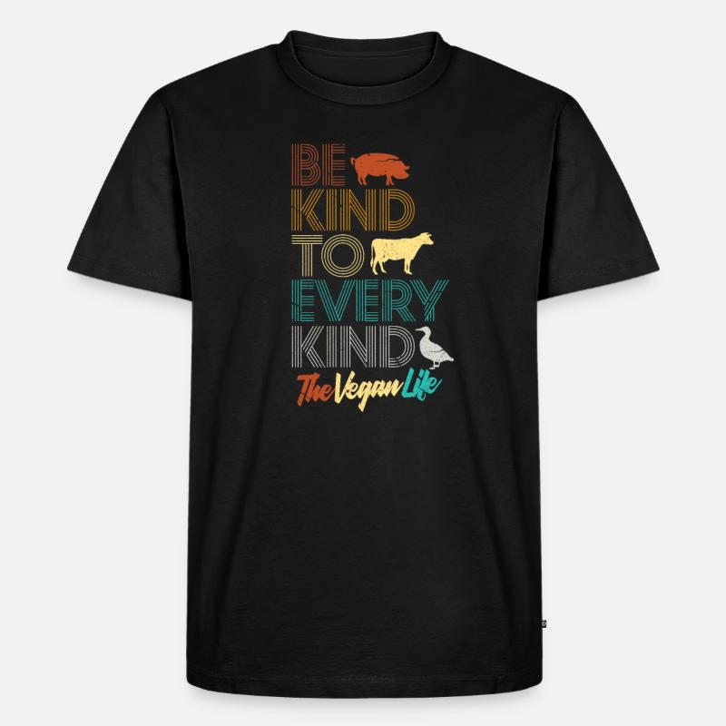 Vegan - Männer Premium Bio T-Shirt - Schwarz