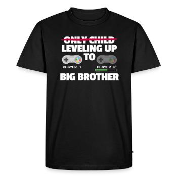 Grand frère - T-shirt Premium bio Homme - noir - Devant - Nico (187cm)