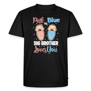 Grand frère soeur grossesse bébé - T-shirt Premium bio Homme - noir - Devant - Nico (187cm)