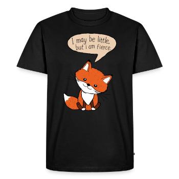 Petit renard petit mais sauvage - T-shirt Premium bio Homme - noir - Devant - Nico (187cm)