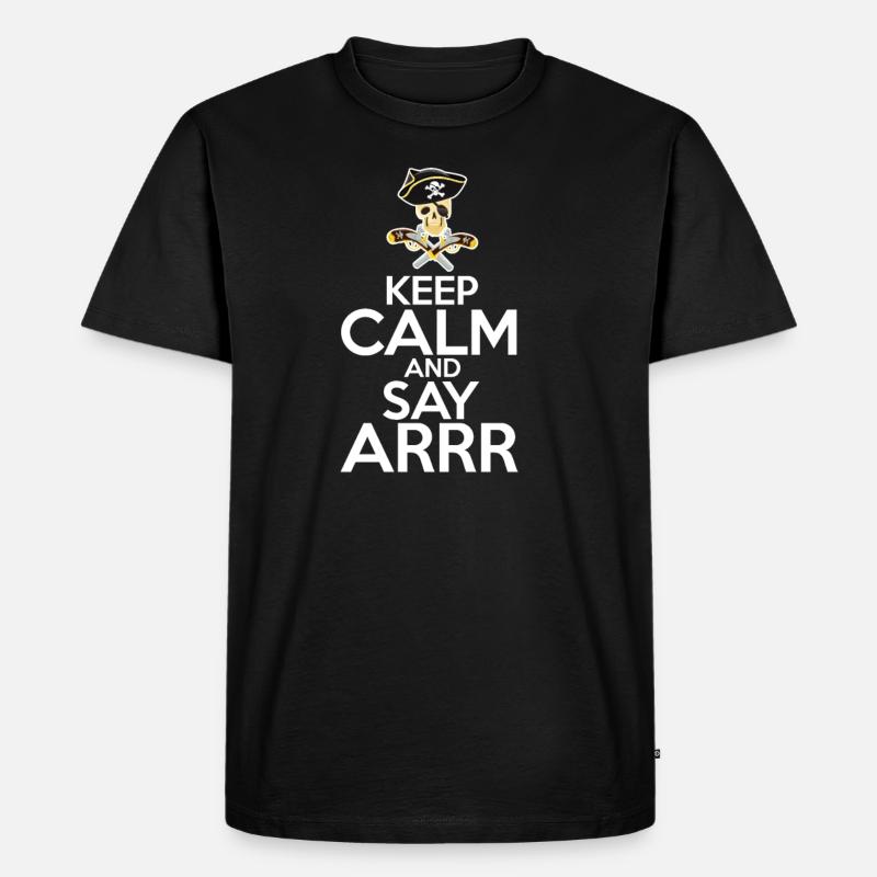 Pirat - Männer Premium Bio T-Shirt - Schwarz