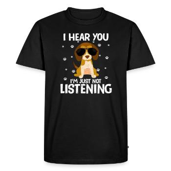 beagle - T-shirt Premium bio Homme - noir - Devant - Nico (187cm)