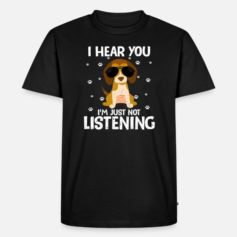 Beagle - Männer Premium Bio T-Shirt - Schwarz