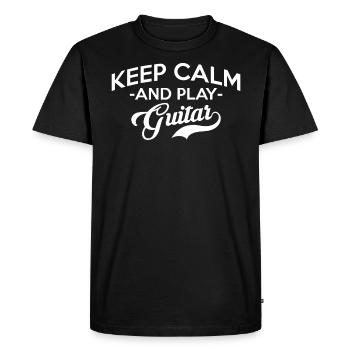 Gardez le calme et jouez de la guitare t-shirt guitariste - T-shirt Premium bio Homme - noir - Devant - Nico (187cm)