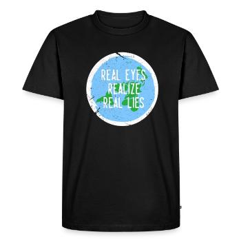 Flat Earth Flat Earth Conspiracy Gift - Men's Premium Organic T-Shirt - black - Front - Nico (187cm)