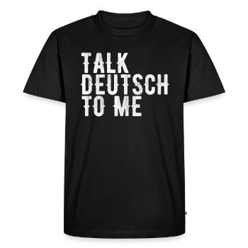 Sprich Deutsch mit mir - Männer Premium Bio T-Shirt - Schwarz - Vorne - Nico (187cm)