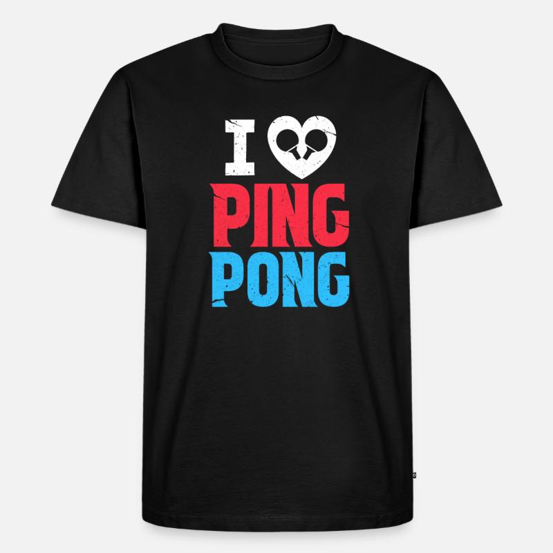Pingpong - Männer Premium Bio T-Shirt - Schwarz