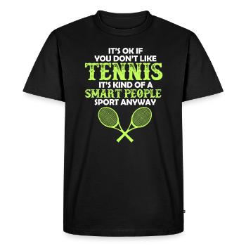 Joueur de tennis Tennis Raquette de tennis Court de tennis - T-shirt Premium bio Homme - noir - Devant - Nico (187cm)