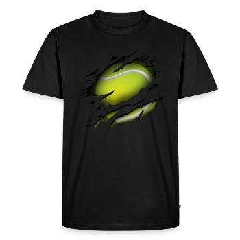 Tennis Tennisball Tennisspieler Sport Geschenk - Männer Premium Bio T-Shirt - Schwarz - Vorne - Nico (187cm)