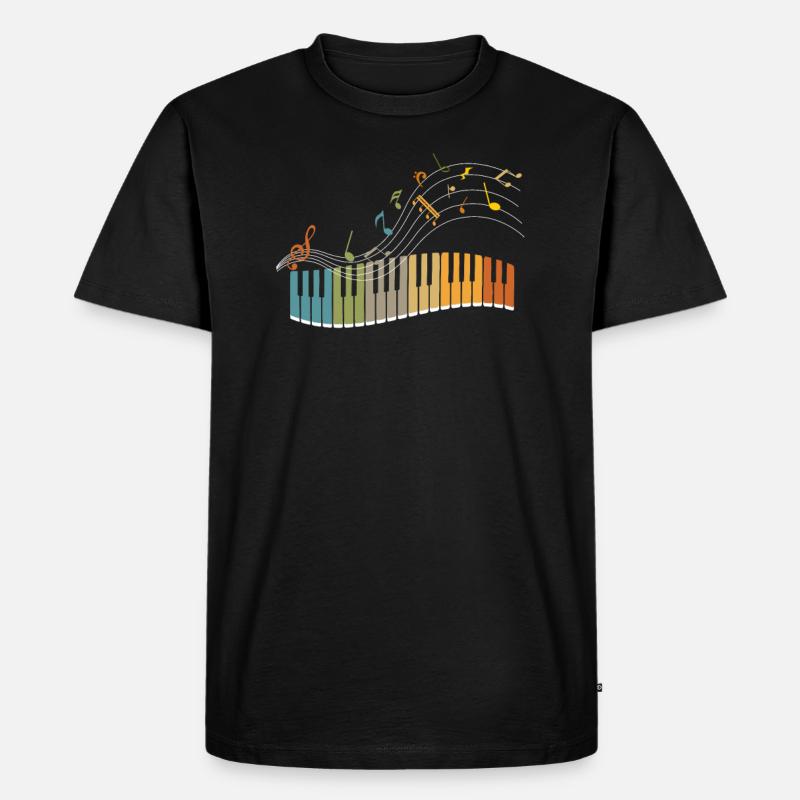 Piano - Männer Premium Bio T-Shirt - Schwarz