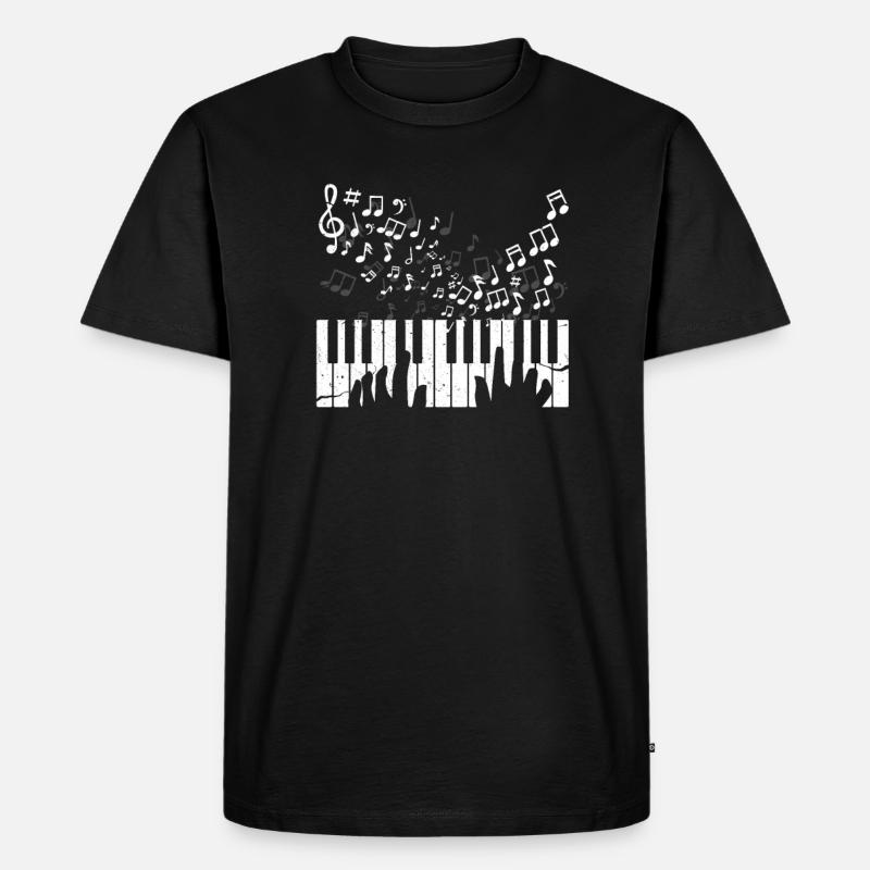 Piano - Männer Premium Bio T-Shirt - Schwarz