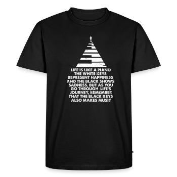 pianiste - T-shirt Premium bio Homme - noir - Devant - Nico (187cm)